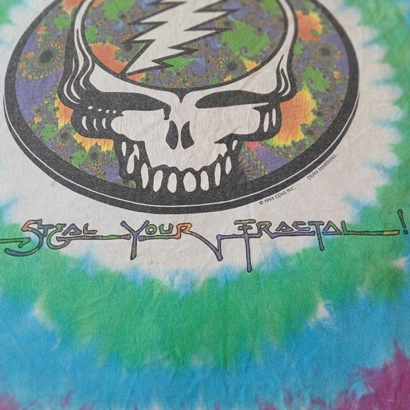 Vintage Liquid Blue Grateful Dead Steal Your Fractal♡💀💜💙💚 - Picture 3 of 9